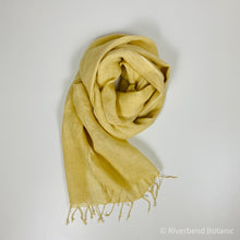 Load image into Gallery viewer, Dusky Yellow - Naturally Dyed Linen Scarf
